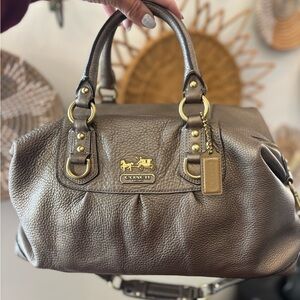 Coach Metallic Gold Madison Large Leather Satchel